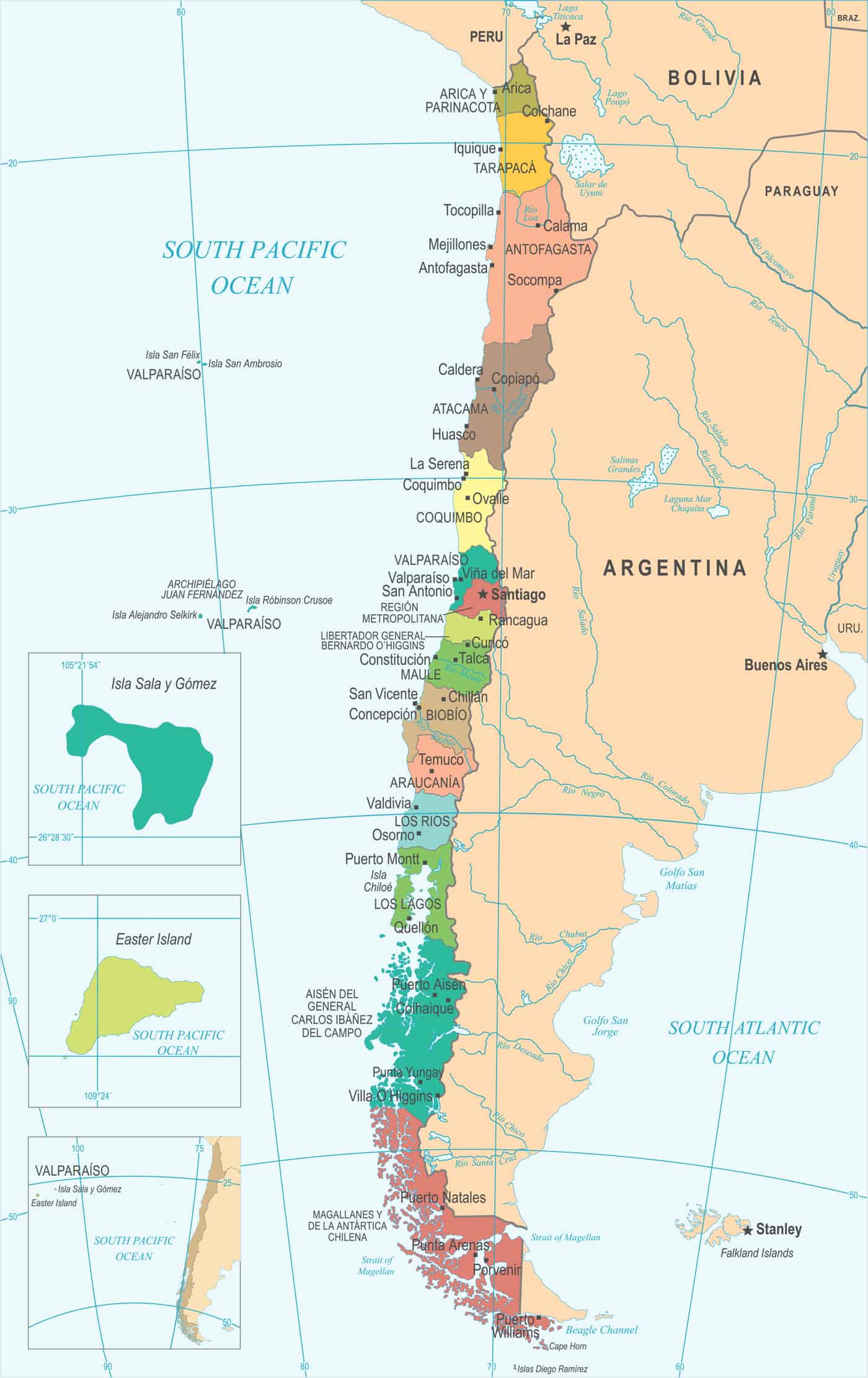 Chile Region Map
