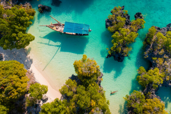 One of the many beautiful islands near Zanzibar