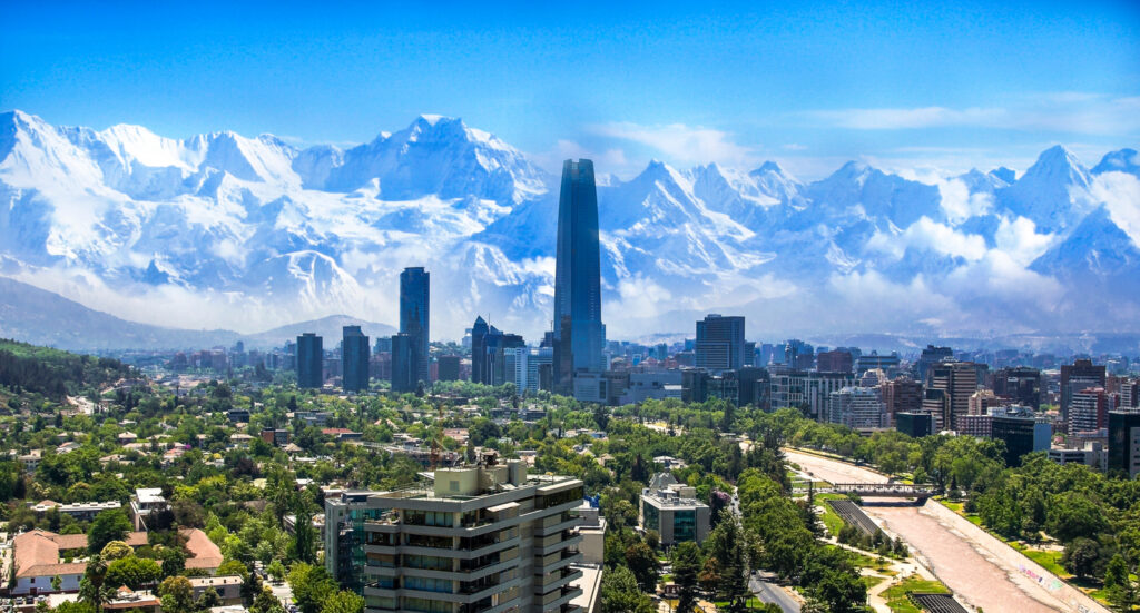 The thriving capital of Santiago