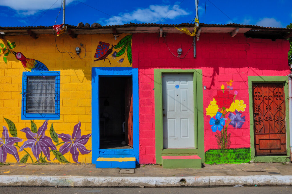 El Salvador States Map 5 Brightly colored houses in Apaneca