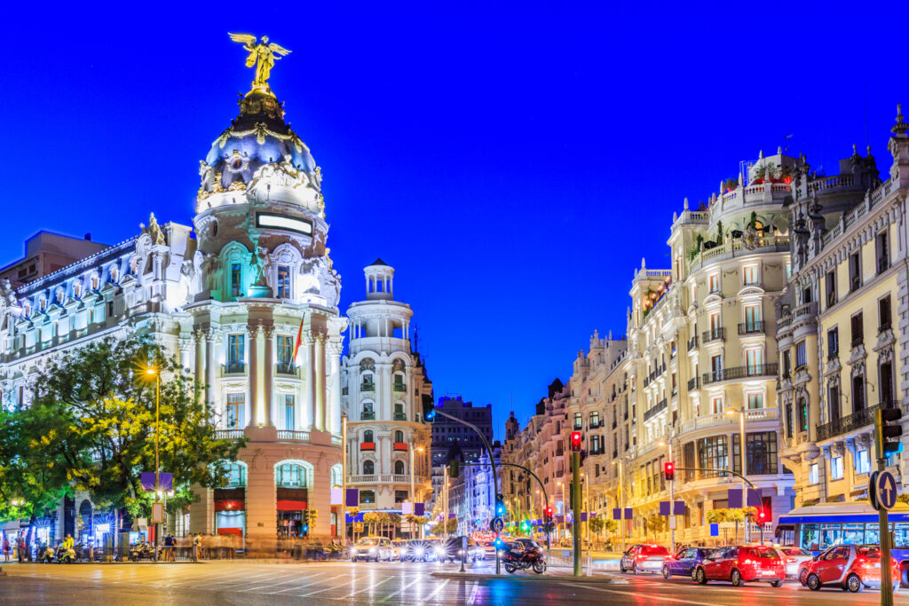 Lively shopping area in Madrid     