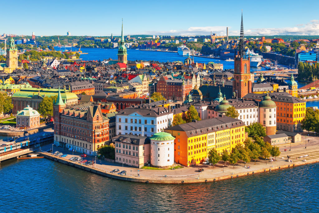 Aerial panorama of Stockholm, Sweden