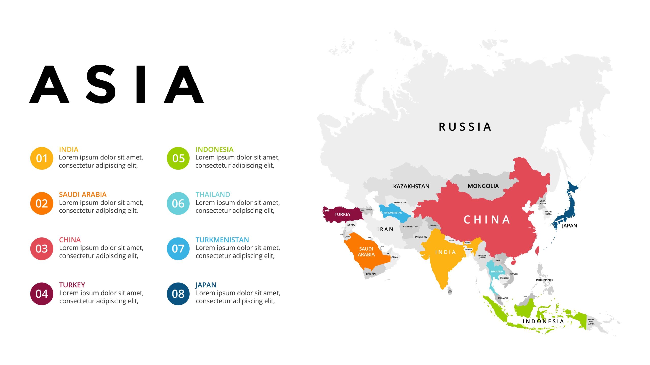 Asia Continent And Country Map | Mappr