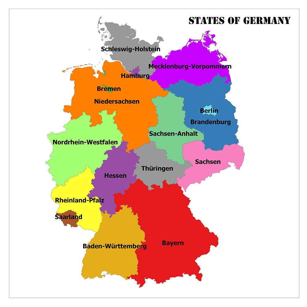 german states and capitals map