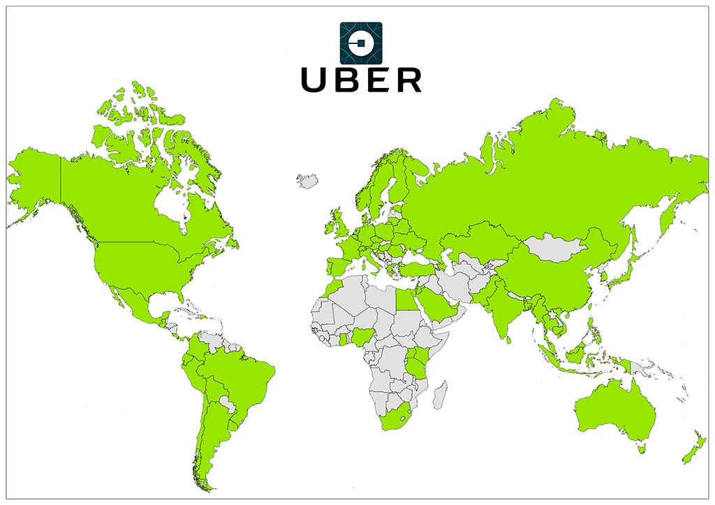 Countries with UBER 1 Countries with UBER 1
