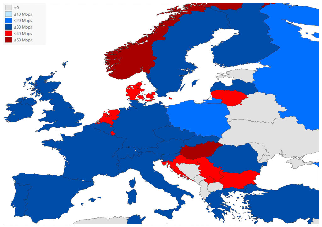 A color-coded map of Europe possibly indicating economic, climatic, or political variations.