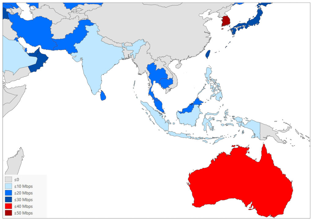 A map uses shades of blue to differentiate countries, with one country in red, indicating a unique ranking.