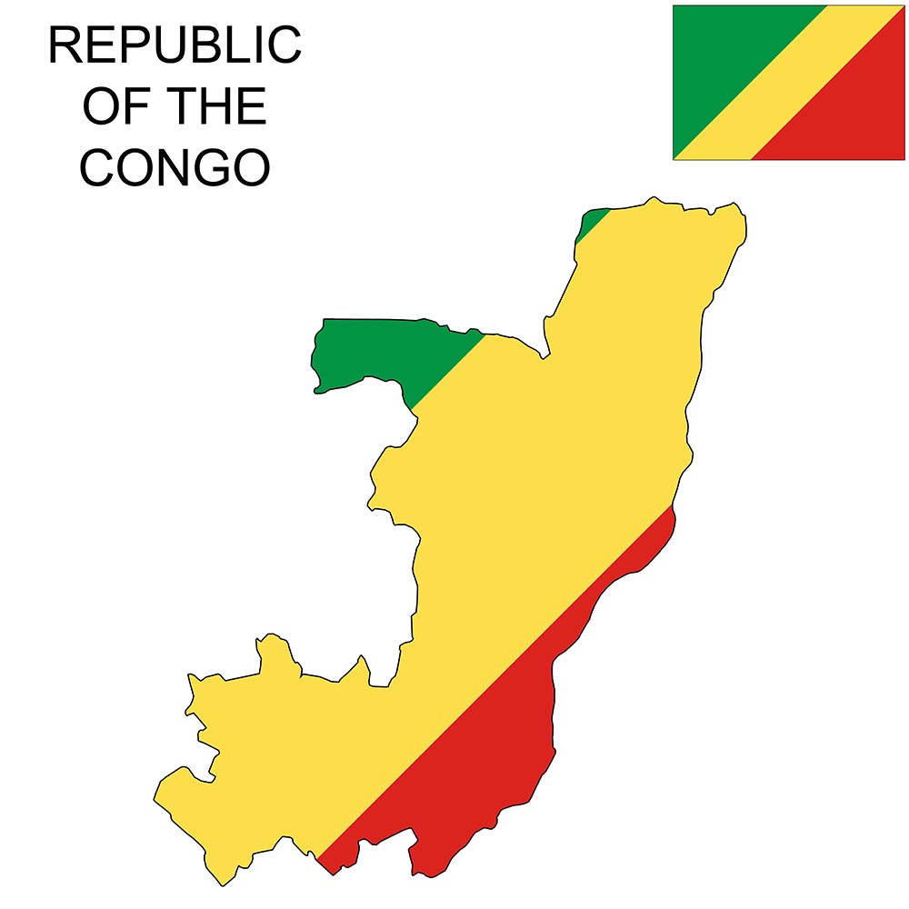 Republic of the Congo Flag Map