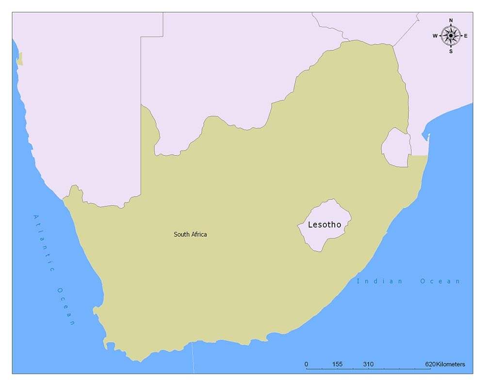 Neighboring Countries of Lesotho