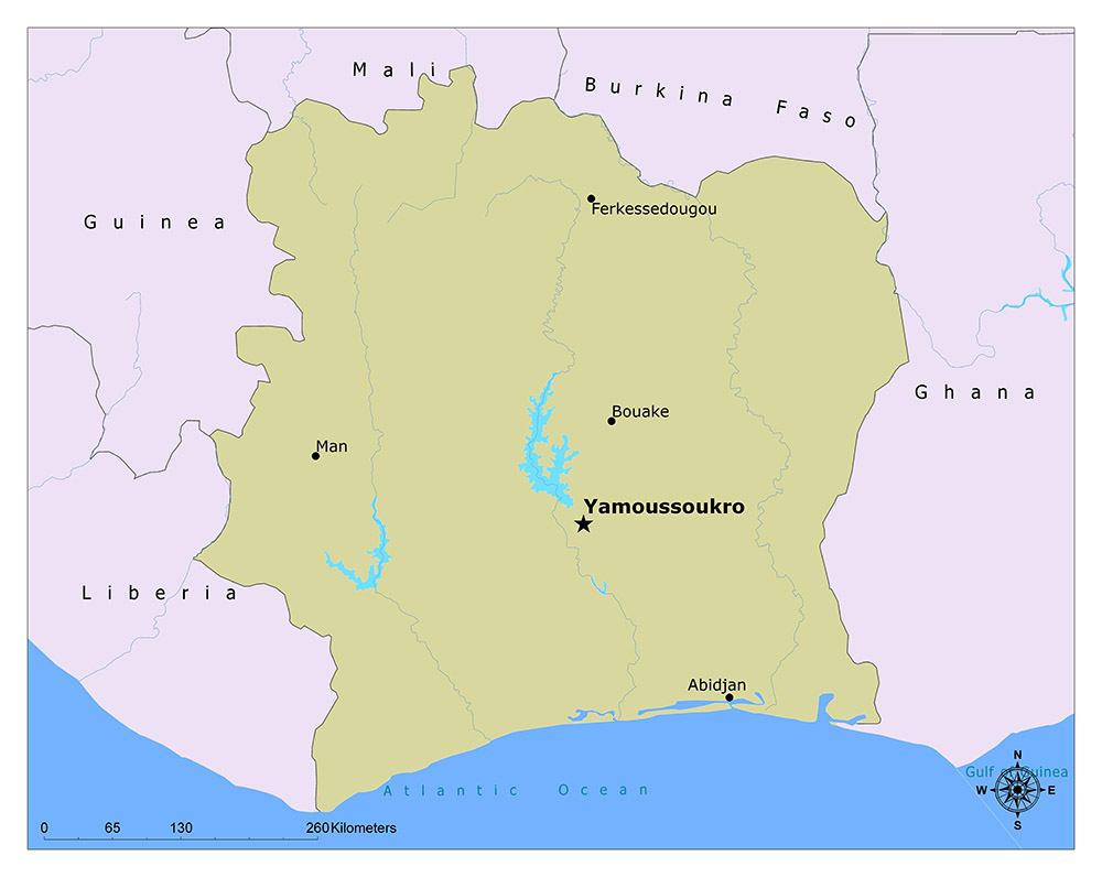 Where is Yamoussoukro?