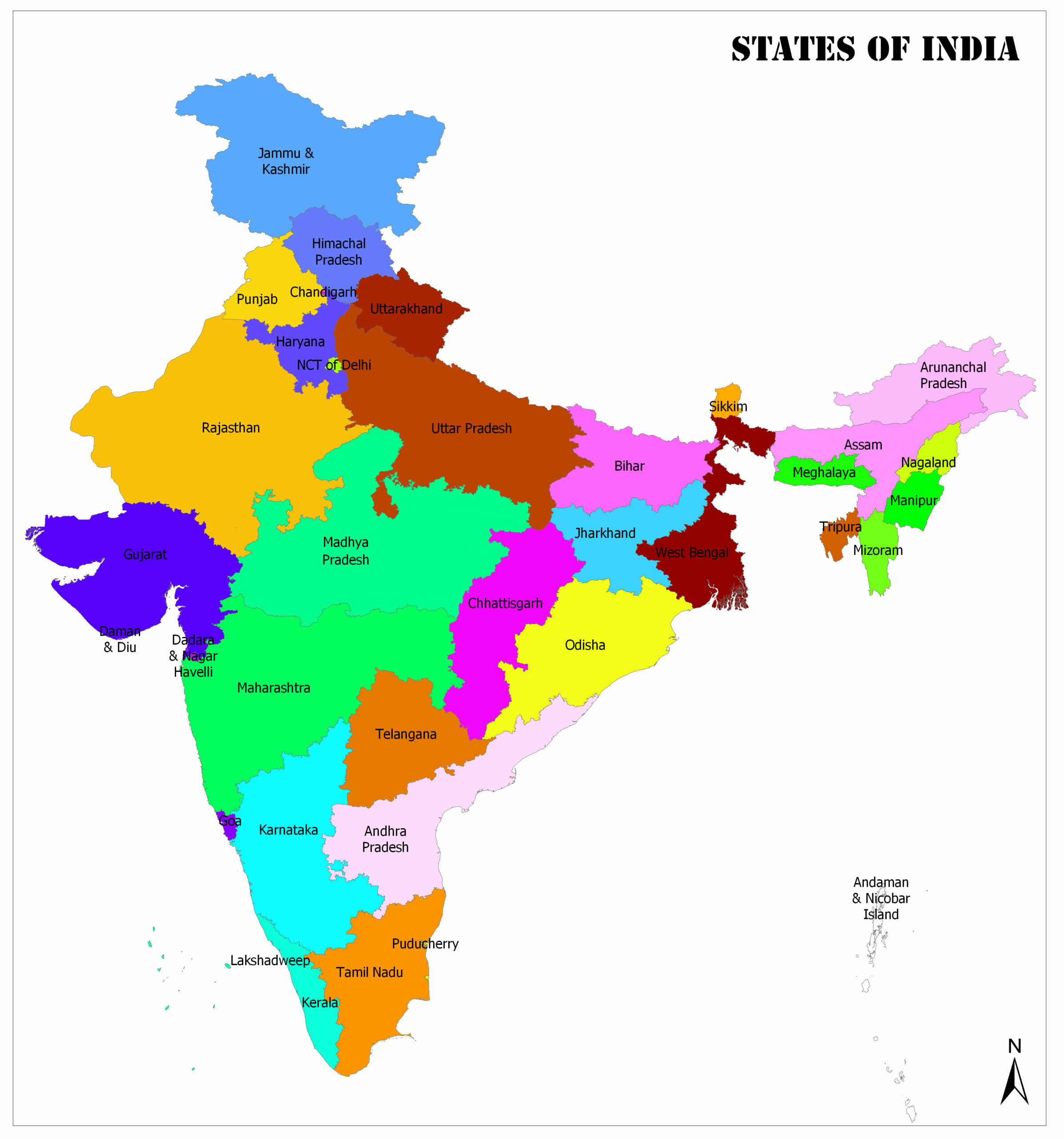 Political Map Of India Mappr