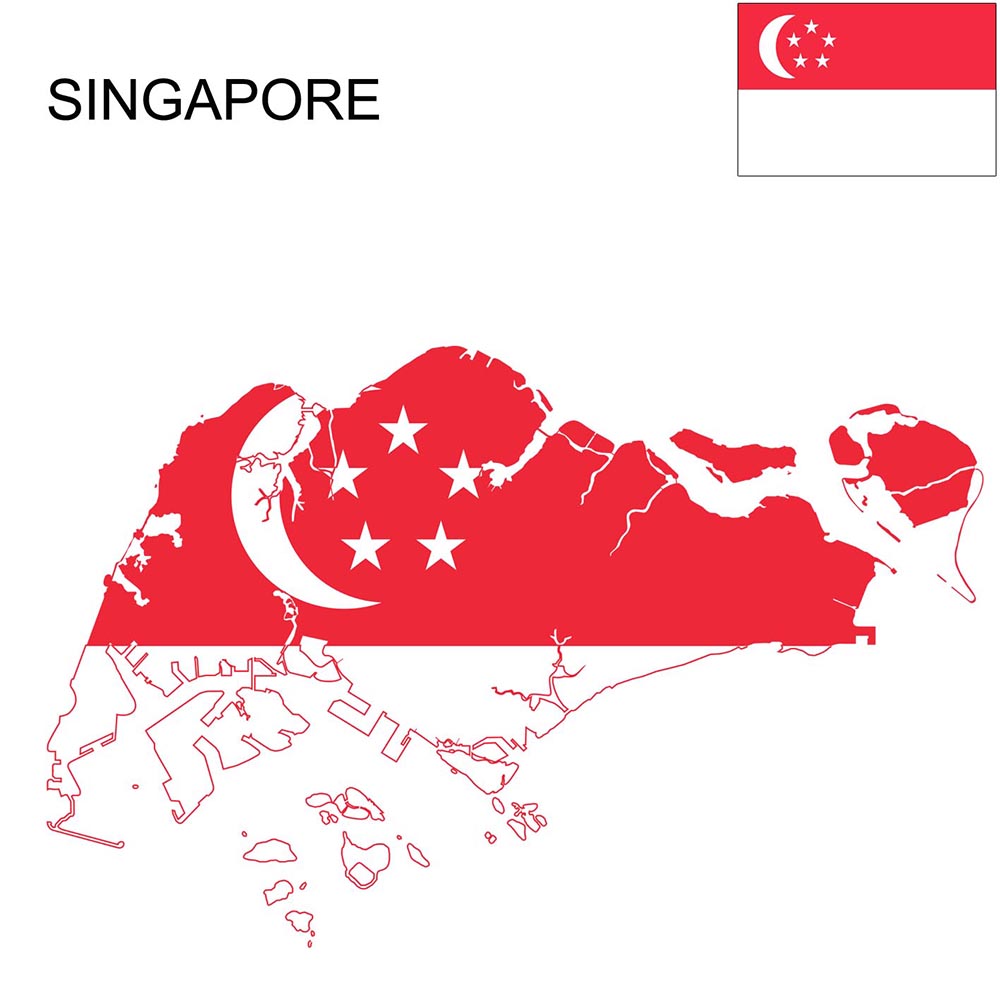 Singapore Flag Map
