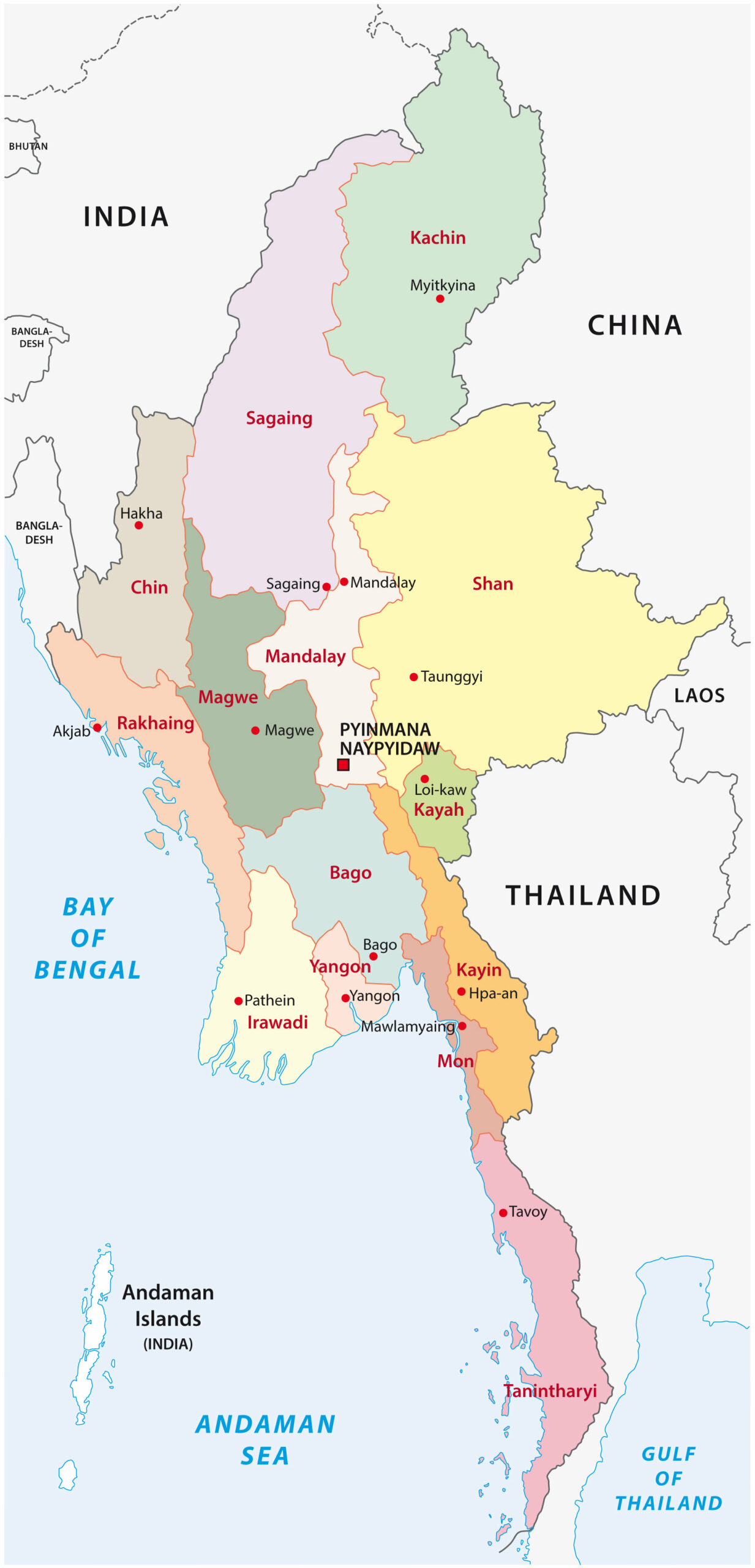 Myanmar Maps and Regions Mappr