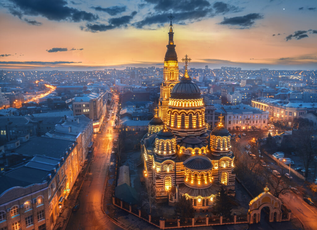 Kharkov Orthodox Annunciation Cathedral - aerial view