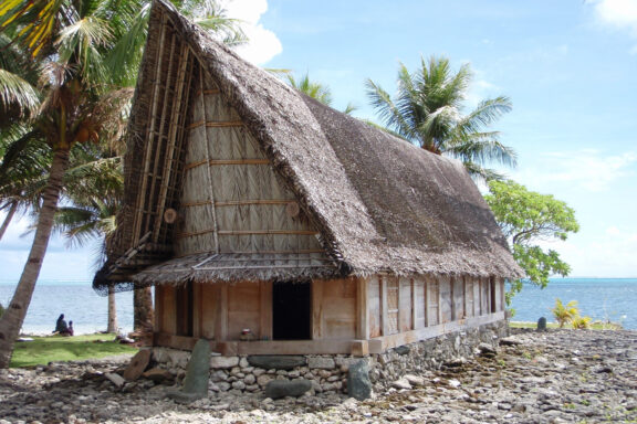 Traditional house on the island of Yap in Micronesia.