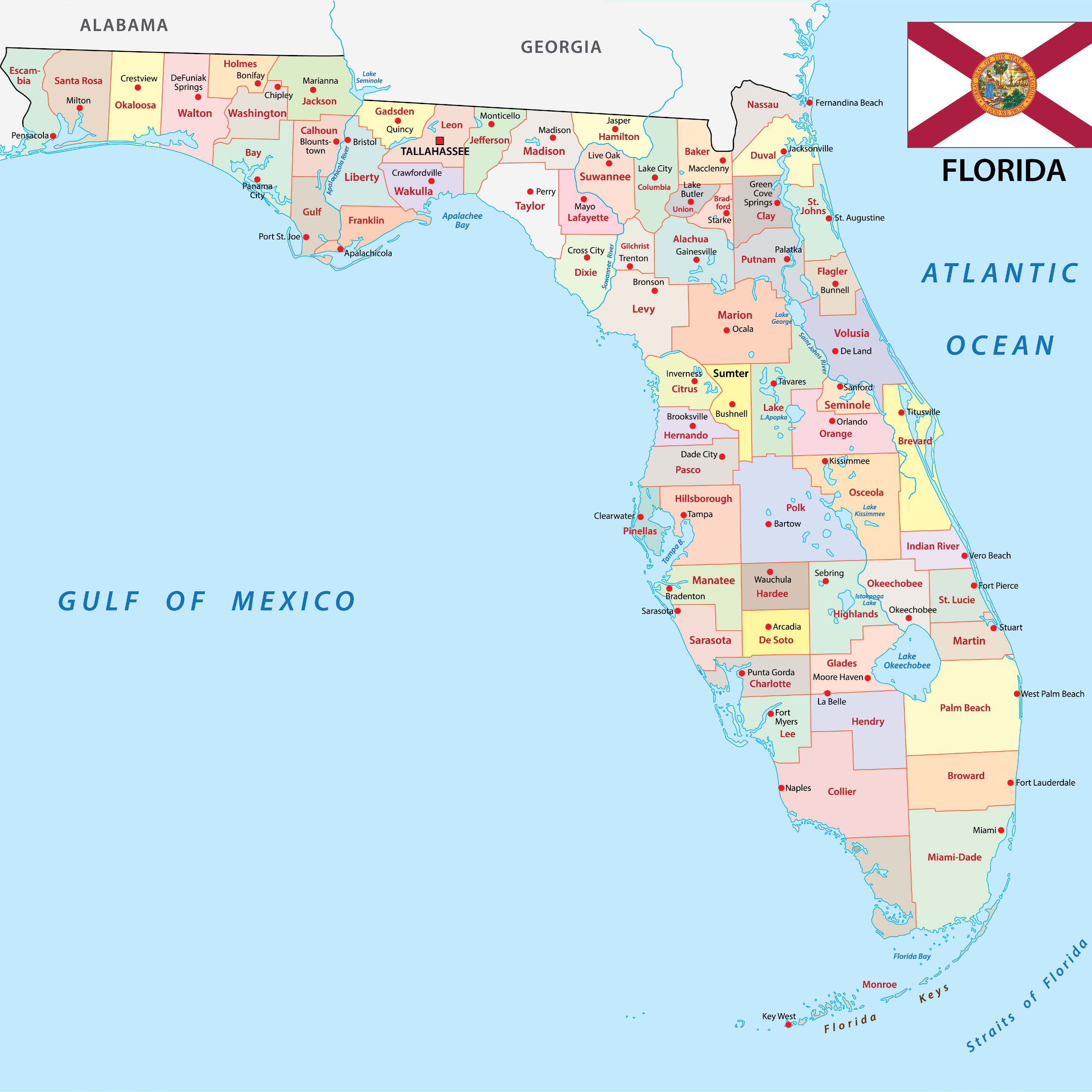 Old Florida Travel Map