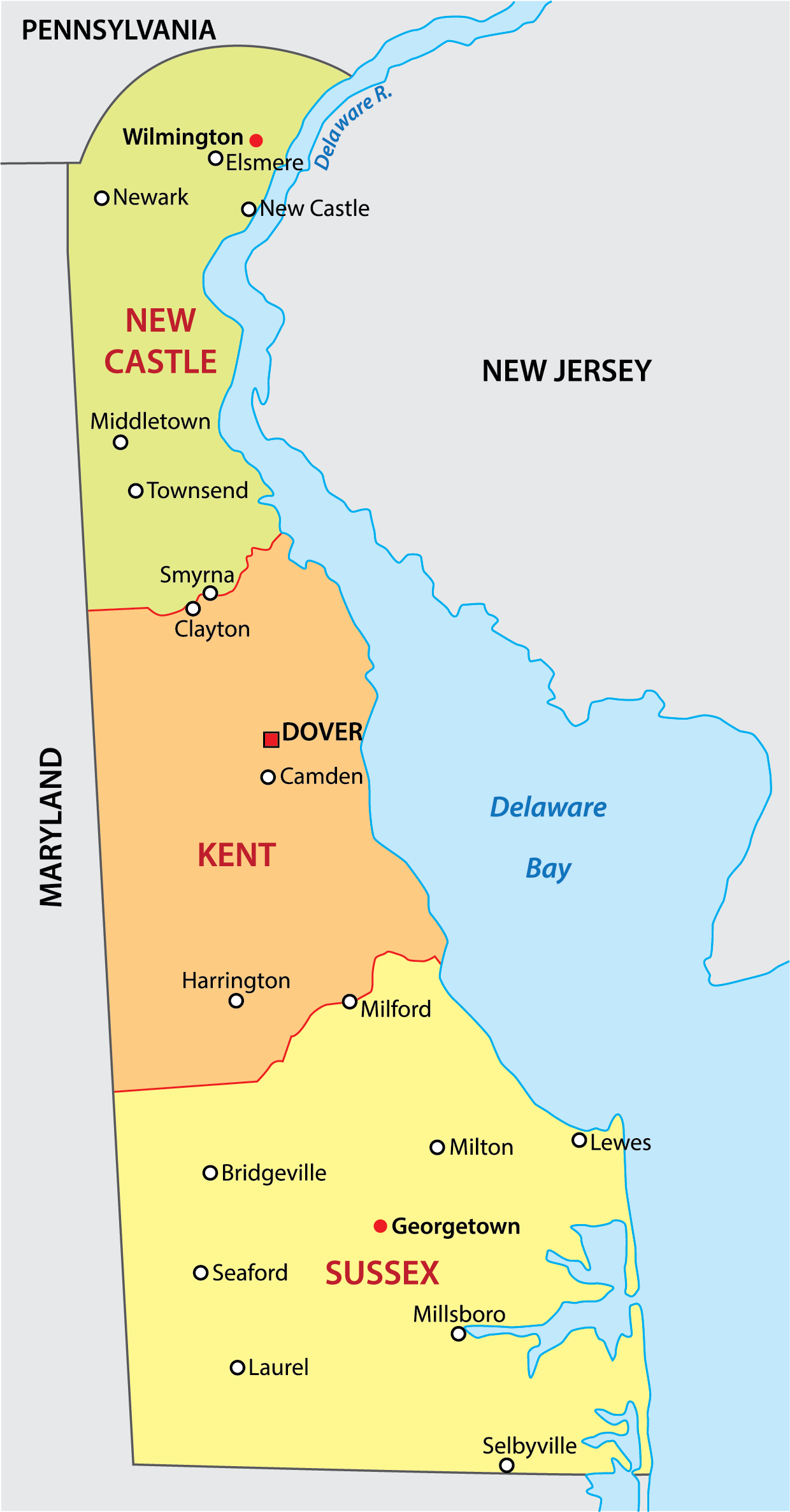 Delaware Beaches Map