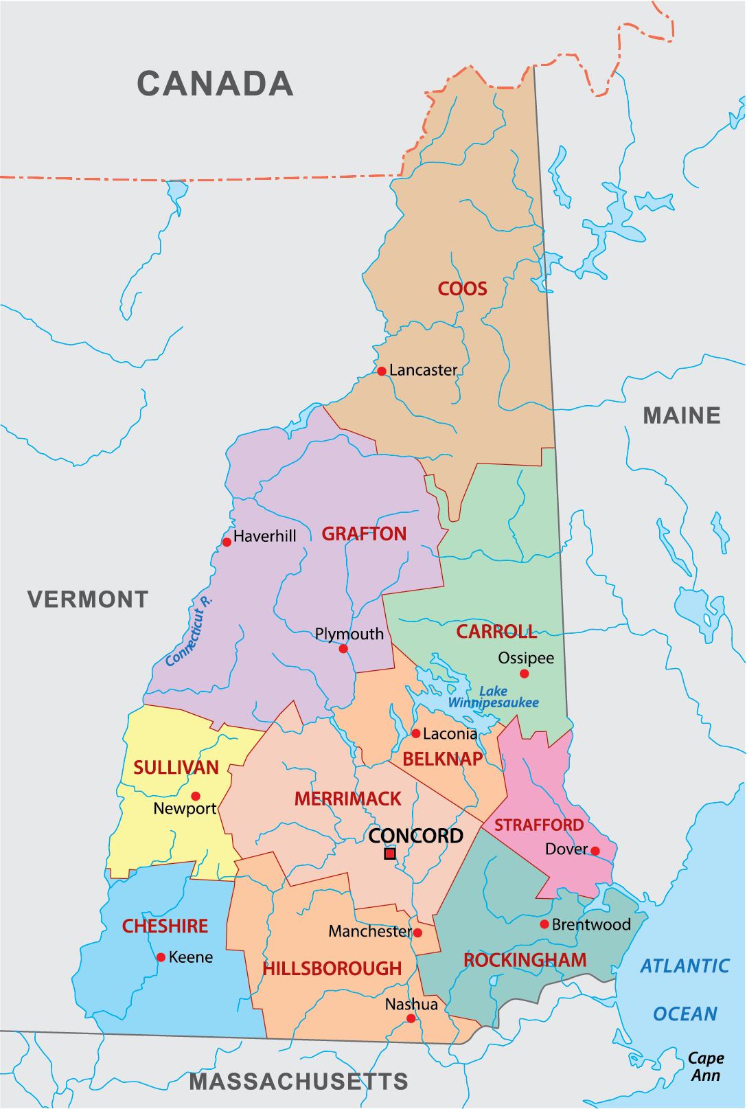 Carroll County Nh Map