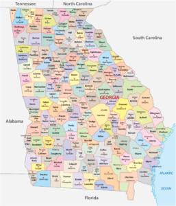 Georgia Counties Map by Mappr
