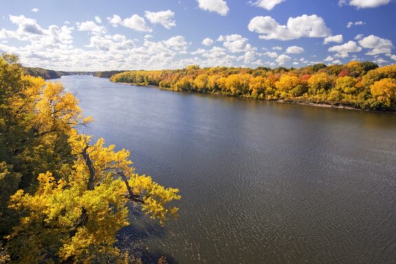 Autumn colors along the Mississippi River, Minnesota.