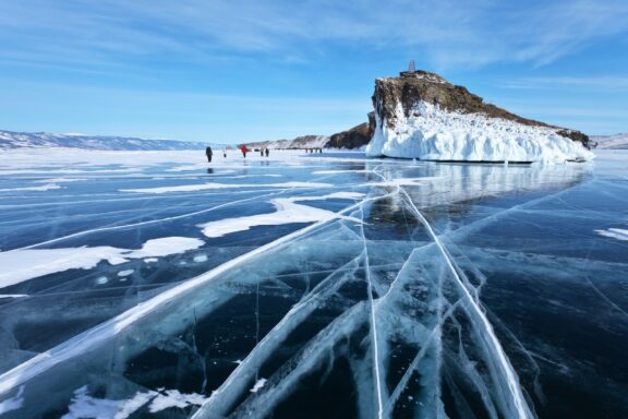 Frozen lake baikal