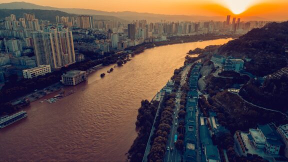 The Yellow River in Lanzhou city