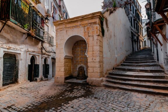 Casbah Of Algiers, Narrow streets of old city, Unesco World Heritage Site.