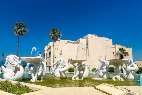 View of the fountain of the Palais des Raïs in Algiers