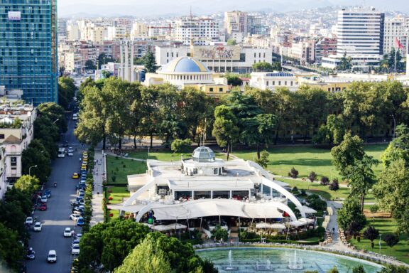 Aerial view of Tirana