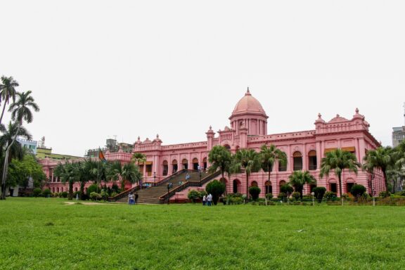 Ahsan Manzil in the Kumartoli area of Dhaka