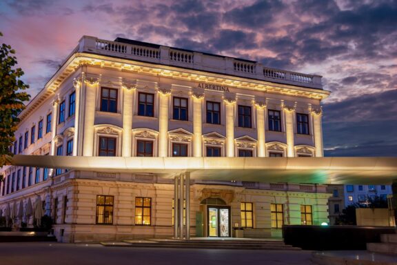 Albertina Museum nighttime Vienna