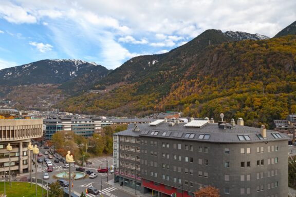 City and mountain view of Andorra la Vella