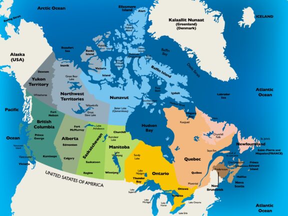 Colorful Political Map of Canada Canada political map