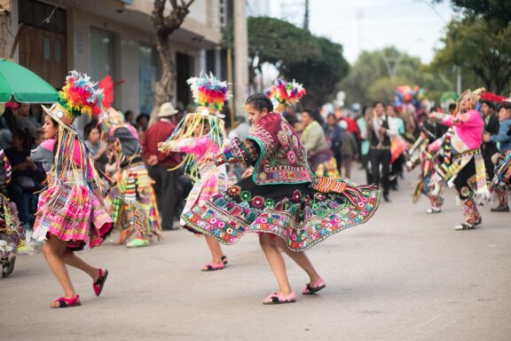 Sucre locals celebrating Fiesta de la Virgen de Guadalupe