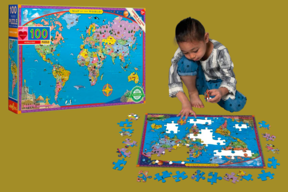 Eebo world map 100 piece puzzle