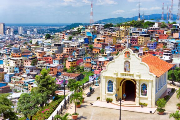 Church in the city of Guayaquil, Ecuador on Santa Ana Hill