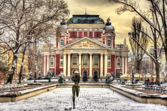 Winter View of Ivan Vazov National Theater in Sofia Ivan Vazov National Theatre in Sofia