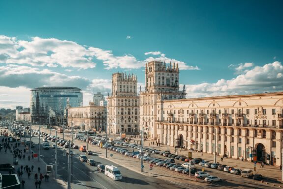 The Gate Towers of Minsk where lies the railway station