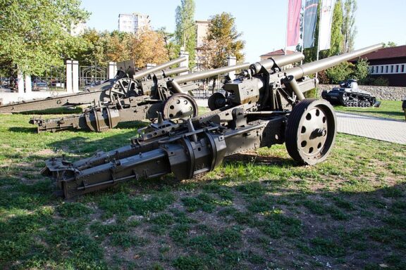 Artillery Display at Military Museum Inside The National Museum of Military in Sofia