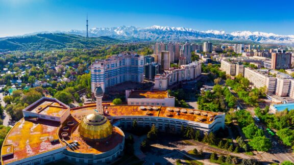 Panoramic view of almaty city kazakhstan