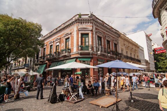 Buenos aires february 25: the flea market in san telmo