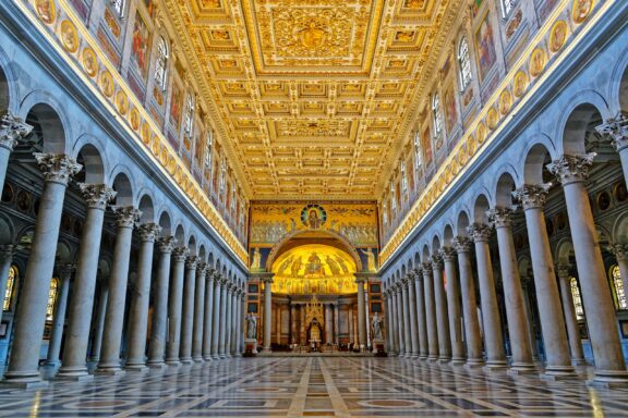 Basilica of Saint Paul Outside the Walls is one of Rome's four ancient major basilicas or papal basilicas, Rome Italy