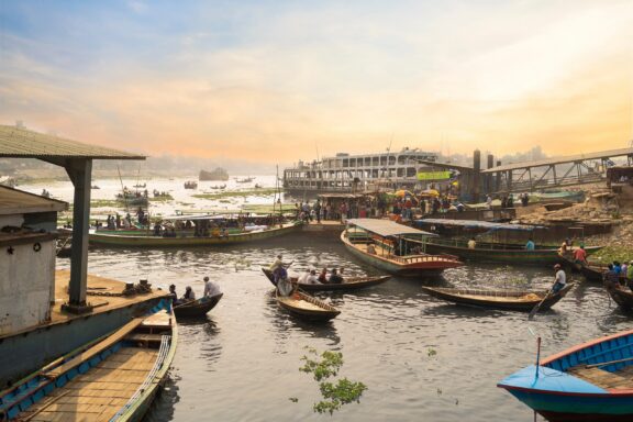 Sadarghat, the Old Dhaka dating back to the Mughal era