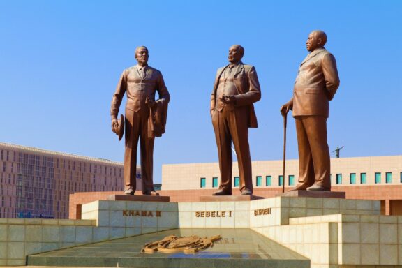 Three Chiefs Monument in Gaborone The Three Chiefs Monument in Gaborone