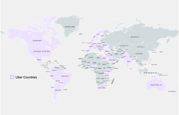 Uber countries 2023 world map 1