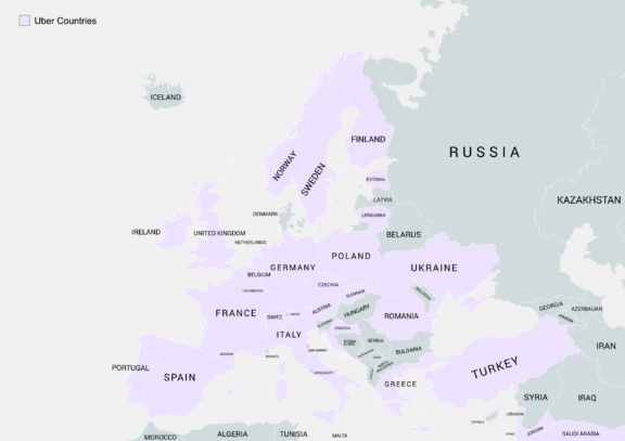 Uber countries in europe