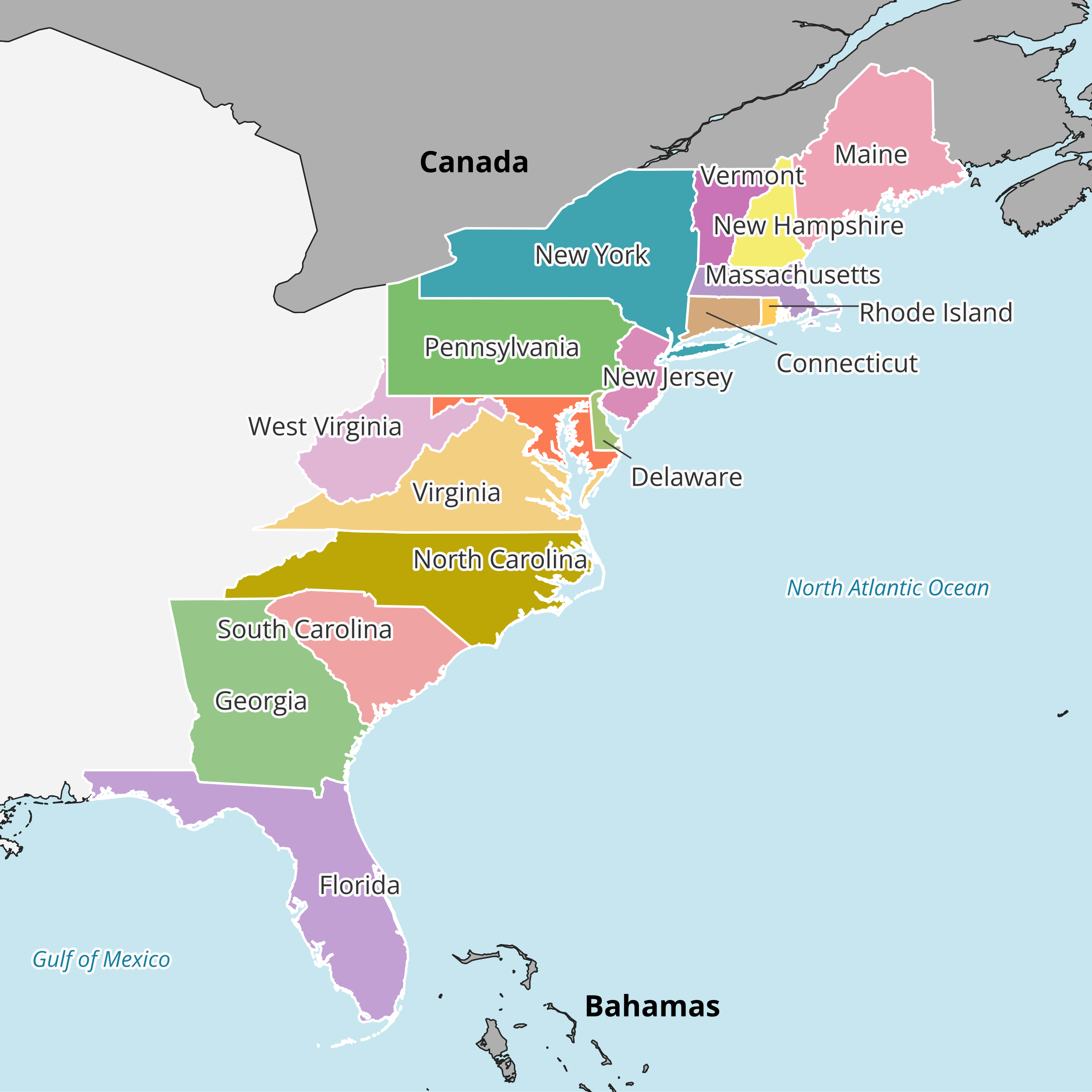 Map Of The Eastern Seaboard Nancy Valerie