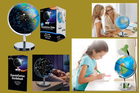 Illuminated Globe with Constellations and Learning Guide USA Toyz Illuminated Globe of the world with stand.