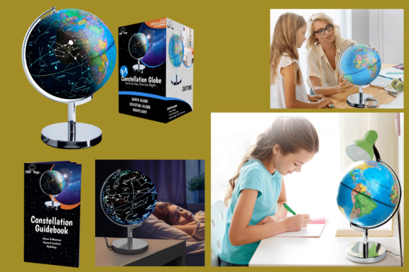  Globes For Kids 3-in-1 Light Up World Globe With Stand -  Illuminated Star Map And Built-in Night Lamp Projector, 8” - Learning &  Educational STEM Toys, Gifts For Kids Ages 8