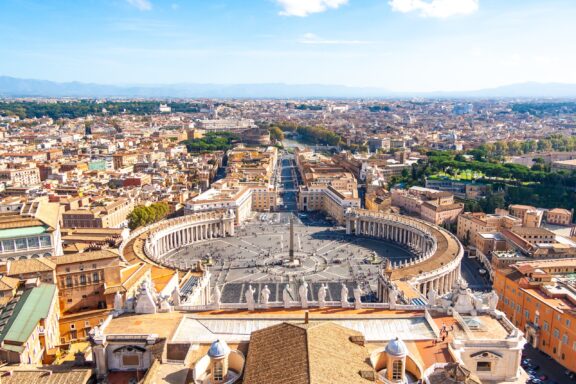 View from the Cupola of St Peter's Basilica in the Vatican